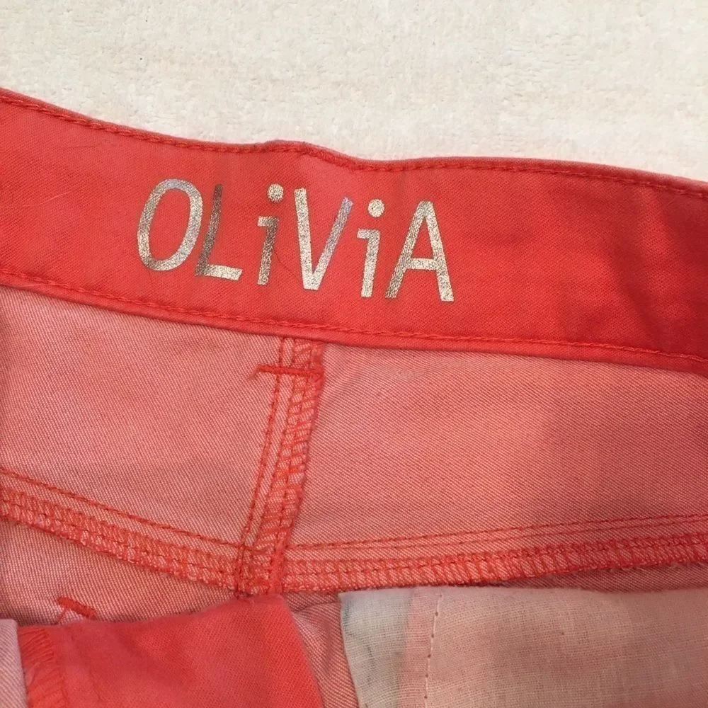 Delias Olivia orange pink shorts Small 3 cuffed